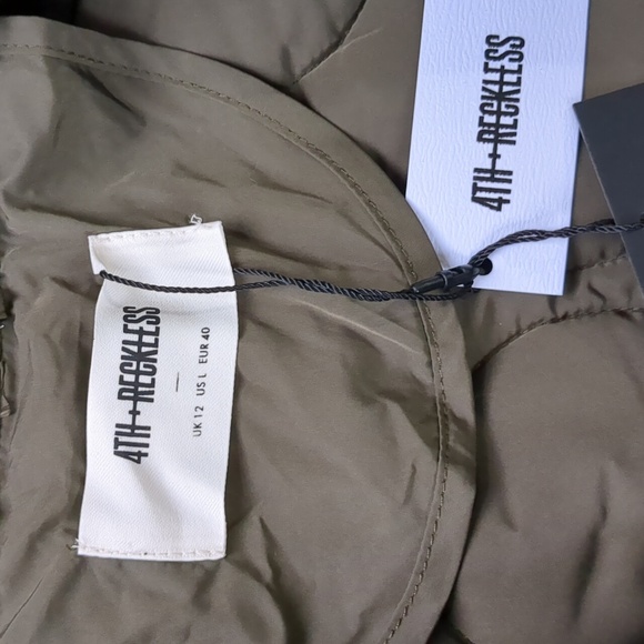 NWT 4th & Reckless Green quilted coat - Picture 3 of 11